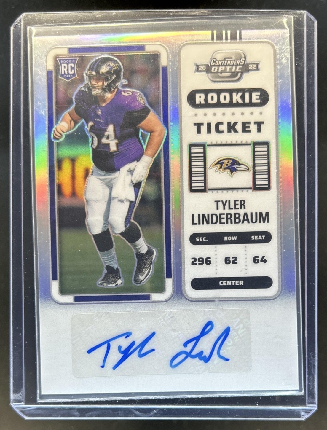 Tyler Linderbaum Panini Contenders Optic #204 Variation-Autograph-Silver
