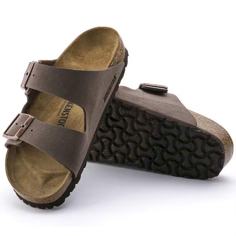 Birkenstock Arizona Birkibuc Leather Mocha Soft Footbed Unisex Casual Sandals