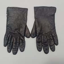 Vintage Ladies Size 7 Brown Leather Gloves 100 Acrylic Lining