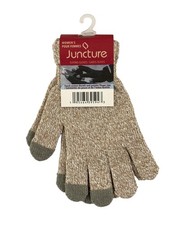 Women's Juncture Texting Gloves Beige Tan Taupe Knit Warm New Winter Cell Phone
