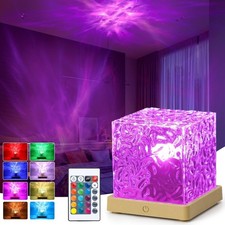 16 Farben LED Nordlicht Aurora Projektor Lampe Ozean Welle Würfel USB Nachtlicht