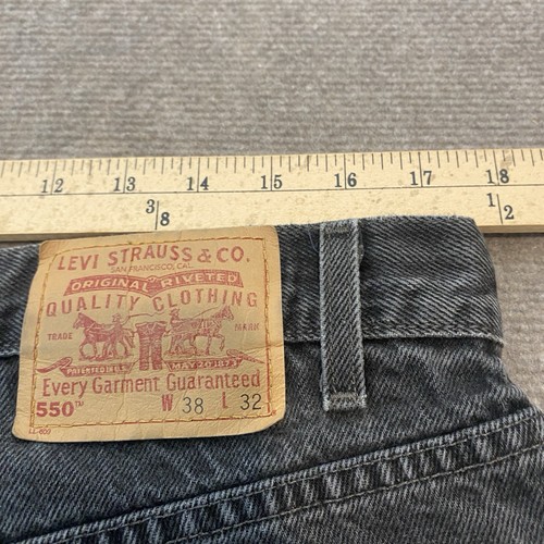 VTG Levi's 560 Jeans Y2K Baggy Mens 38 Fits 35x30 Loose Faded Black Denim - Picture 7 of 12