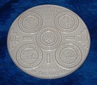 Vintage Frankoma Pottery Trivet Seals Five Civilized Tribes Indians Oklahoma OK3 — photo 1