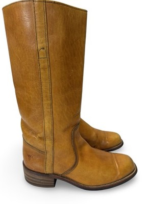 Vintage FRYE USA Made 14L Campus Tan Leather Boots 8 D Mens or  Womens 9.5