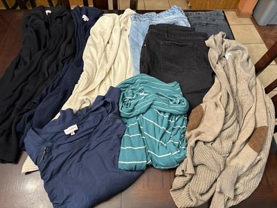 Dia & Co Box Womens Clothing Lot Size 30 3X/4X Long Cardigans Sweaters Jeans 9pc