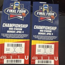 2016 NCAA Final Four Championship Ticket Unused. Villanova Vs UNC