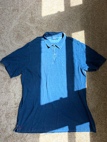 Polo Ralph Lauren Men’s 2XLT Big & Tall Blue Solid Short Sleeve Polo Shirt