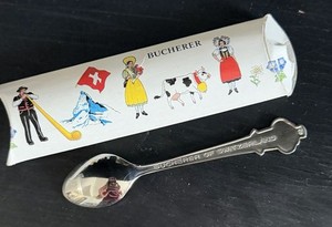 Vintage Bucherer of Switzerland Rolex Lucerne Souvenir Spoon w/ Original Box