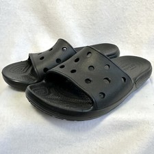 Crocs Classic Slides Mens 7 Womens 9 Black Slide Sandals Waterproof Unisex
