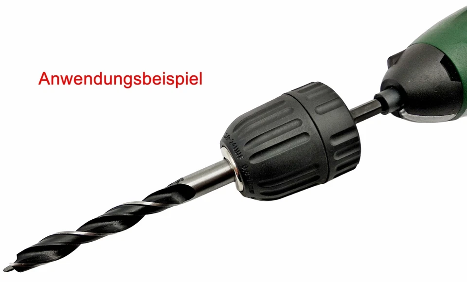 Bohrer Adapter Bit Bohrfutter 0,8-10mm schlüssellos 1/4'' HEX für Akkuschrauber - Bild 3 von 4