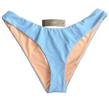 J.CREW Curved Waist Cheeky Bikini Bottom Light Blue Mist Size Medium High Cut