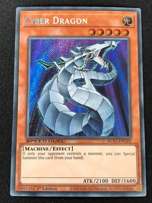 YUGIOH CYBER DRAGON SGX1-ENG01 1ST SECRET RARE! SPEED DUEL!