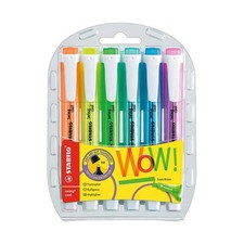 Stabilo Swing Cool Highlighter Non Slip Matt Finish Grip Assorted Wallet of 6
