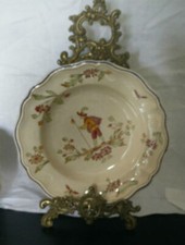 Moustiers Lonchamp 6 Assiettes creuses 26 cm en faïence l’homme a la lanterne