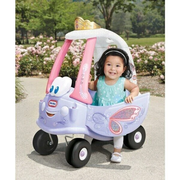 Girls Little Tikes Cozy Coupe Fairy Ride on Toy With 360˚ Spin,Horn & Floorboard - Image 2 of 4