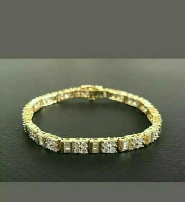 4.75Ct Round Cut D/VVS1 Diamond Tennis Bangle Bracelet in 14K White Gold Finish 4.75Ct Round Cut D/VVS1 Diamond Tennis Bangle Bracelet in 14K White Gold Finish