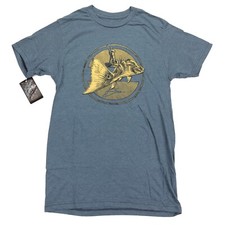 NEW KScott HUK Men's Redfish Crest T-Shirt Blue • Small