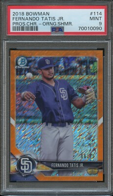 その他 2018 Bowman Fernando Tatis Jr. orange 25 PSA 9 2018 BOWMAN CHROME #114 ORANGE SHIMMER REFRACTOR