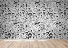 3D Baby Doodle Wallpaper Wall Mural Removable Self-adhesive Sticker606