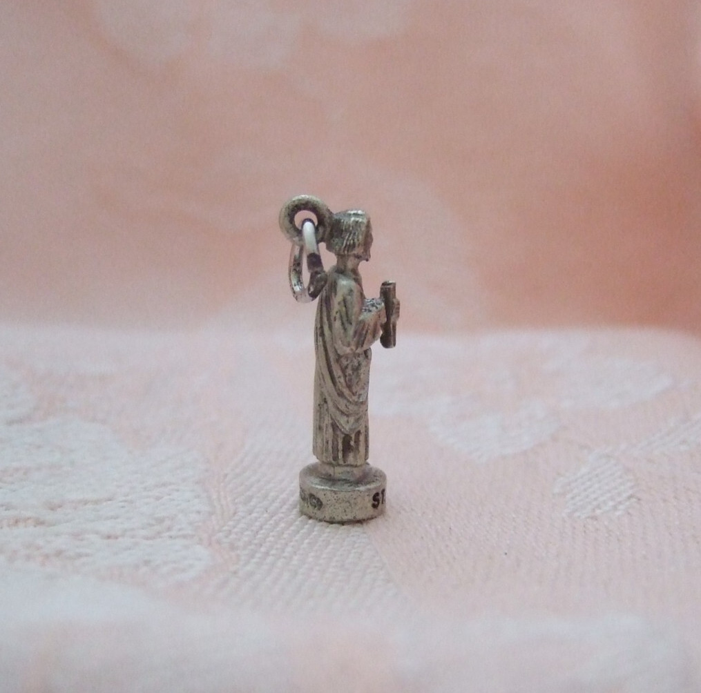 Vintage CREED ST. JOHN 3D Sterling Silver Charm View 4