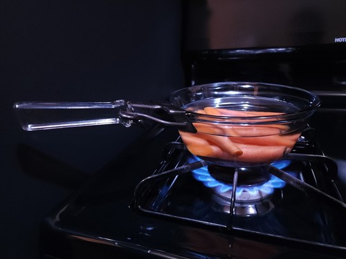 Vintage 1940s Blue Pyrex Glass Flameware Cookware Made in USA Set of 6 Saucepan - Picture 5 of 8