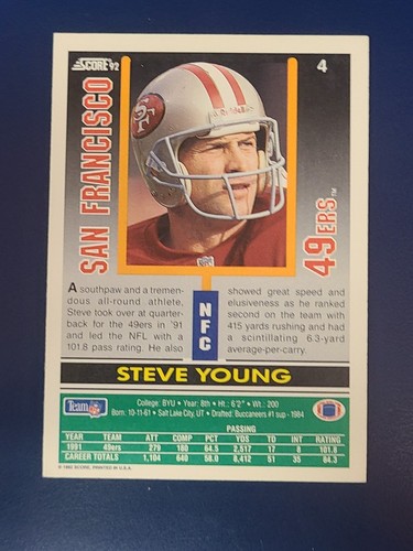 Tarjetas de fútbol americano 1987-1994 Steve Young HOF San Francisco 49ers tú eliges - Imagen 21 de 57