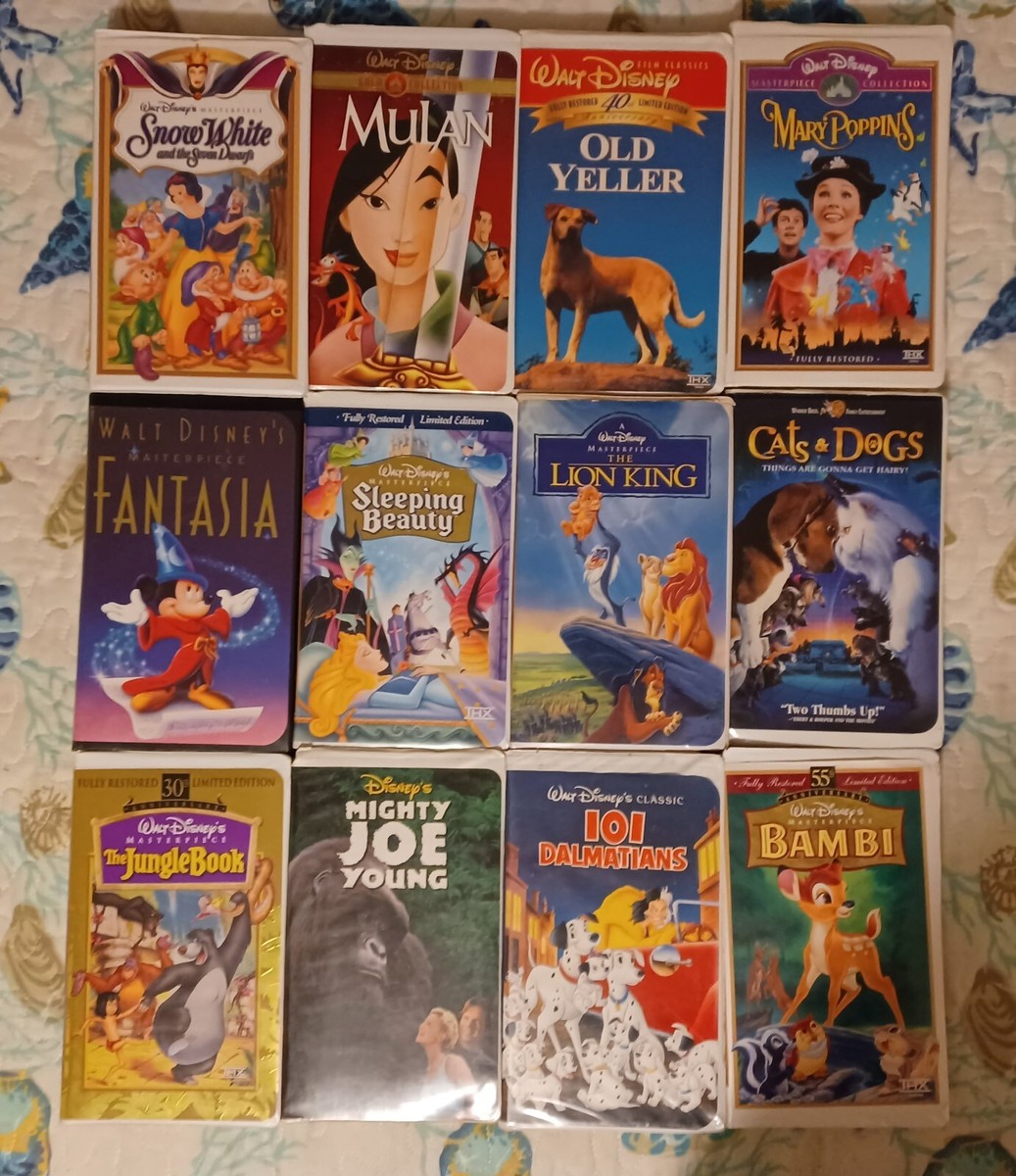ディズニー12作品　VHSビデオ Walt Disney 12 VHS Movies, Snow White, Lion King, Jungle Book +