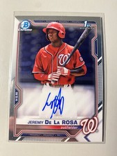 2021 Bowman Chrome Prospects Auto Jeremy De La Rosa #CPA-JDL Auto