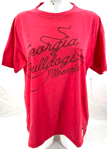 NEW UGA Georgia Bulldogs Wrangler Red SS Scoop Neck Oversized Shirt Women's M