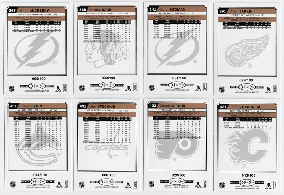 2016-17 O-Pee-Chee OPC Black Rainbow Foil #/100 Pick From List #251 to 500 - Image 2 of 2