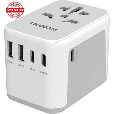 TESSAN Universal Travel Adapter, International Plug Adaptor with 2 USB C Wall...