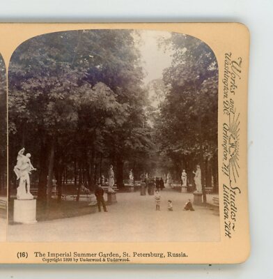 Imperial Summer Garden St Petersburg Russia Underwood Stereoview