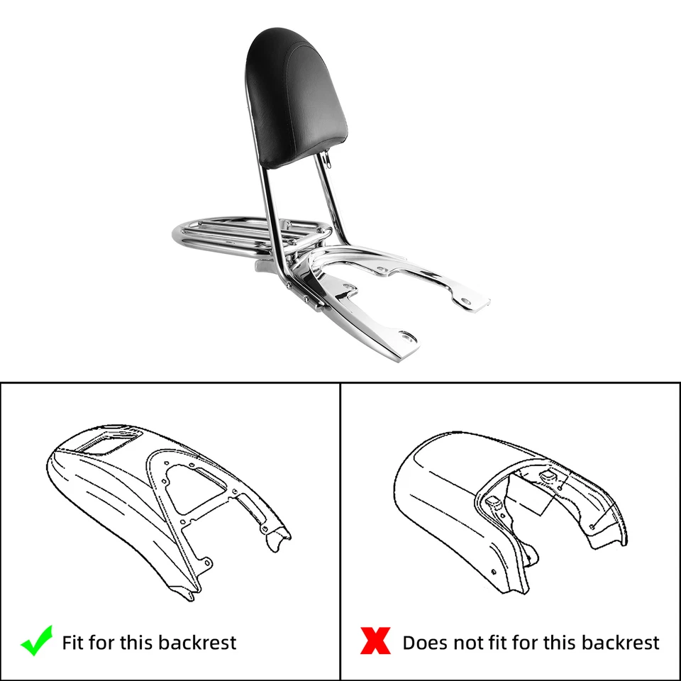 Encosto Sissy Bar Bagageiro Compatível com Harley V-ROD VRSCDX 2007-2011 Cromado - Imagem 2 de 4