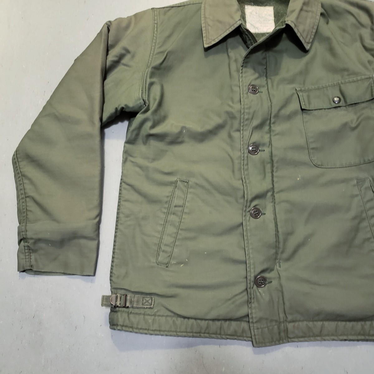 Vtg 80s USN A-2 Deck Jacket post war US NAVY Field Coat Size
