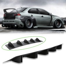For Mitsubishi Lancer Evo Rear Bumper Lip Diffuser Spoiler Splitter Shark Fins