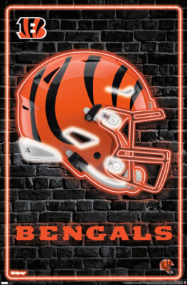 CINCINNATI BENGALS Official Team Logo Helmet Wordmark NFL 22x34 WALL POSTER