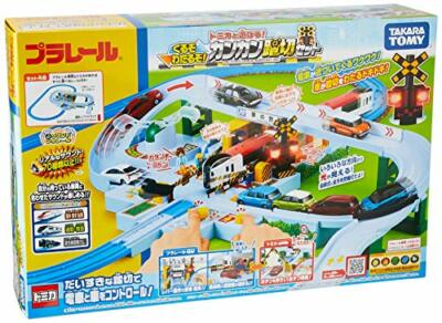 【美品】RAIL WAY COLLECTON 115枚 Takara Tomy Plarail Let's Play with Tomica! Railroad Crossing Set
