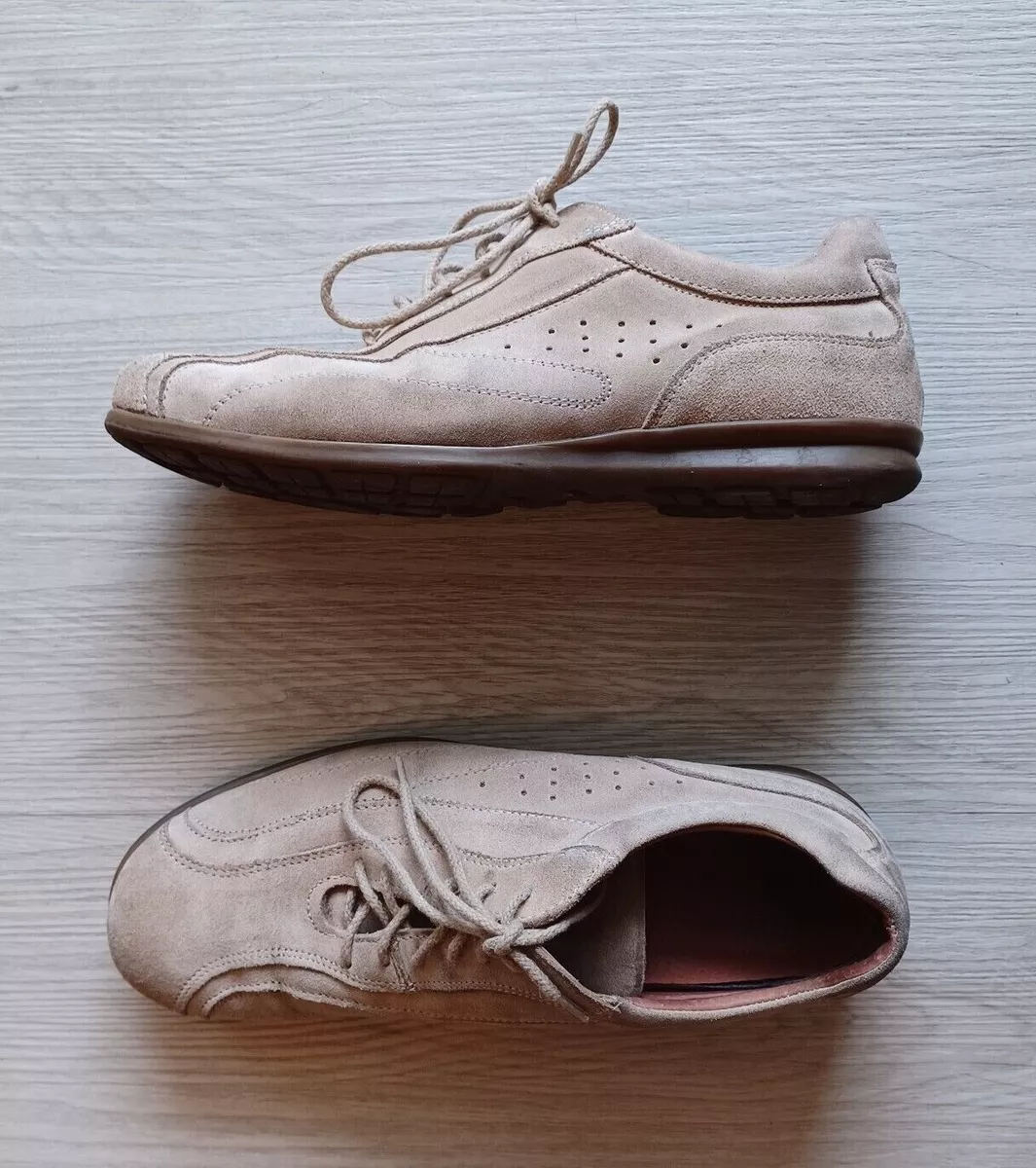 Sneakers uomo beige in camoscio n. 39 pelle stringate scarpe