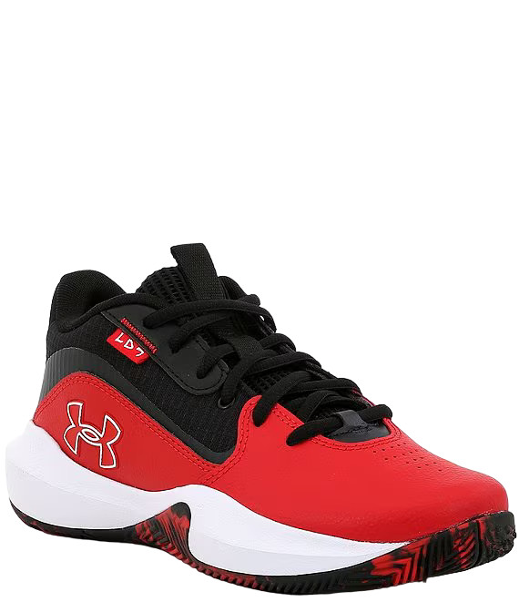 Under Armour Boys' Lockdown 7 Basketball Shoes RED/BLK 30285