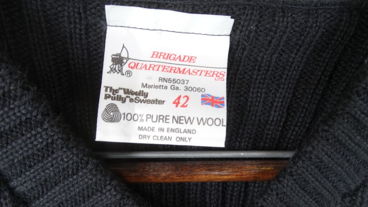 ポケット B30 Brigade Quartermasters Woolly Pulley Navy Mens Sweater Size 42