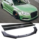 For Audi A3 A4 B8 S3 S4 Front Bumper Lip Splitter Spoiler Body Kit + Side Skirts