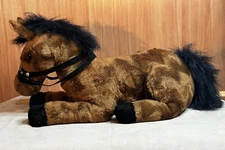 FAO Swartz Plush Stuffed Animal Brown Black Horse Pony
