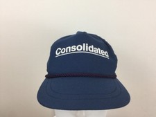 Vtg Consolidated Snap Back Trucker Hat Made In USA Hipster Cap Blue White OSFM