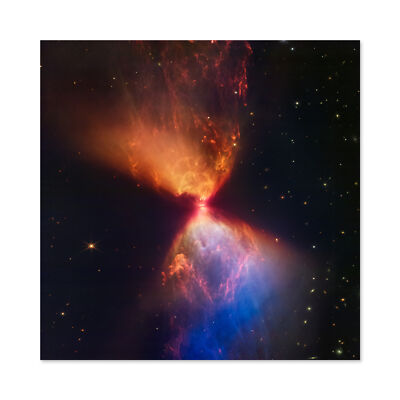 NASA James Webb Teleskop Feurige Sanduhr Neuer Stern Protostern Quadrat Leinwandbild