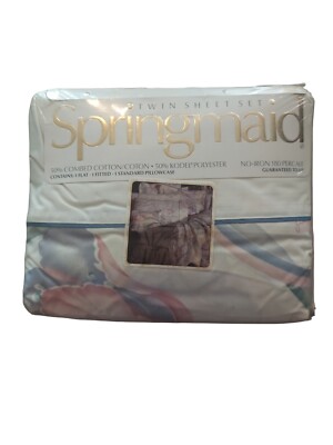 Vintage SPRINGMAID TWIN SHEET SET ''Dreambirds'' New Old Stock 180 thread no iron