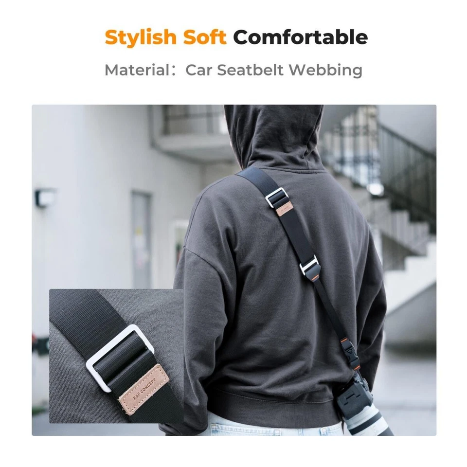 K&F Concept Camera Shoulder Strap Adjustable 100-145cm width-45mm Black - Image 4 of 4