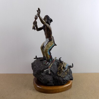 1990 Ralph Roybal Bronze ''Vision Seeker'' Sculpture Native American Shaman #17/30