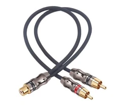 RCA/Phono Splitter Cable RCA Female to Dual Male Gold Plated Adapter, Stereo ...
