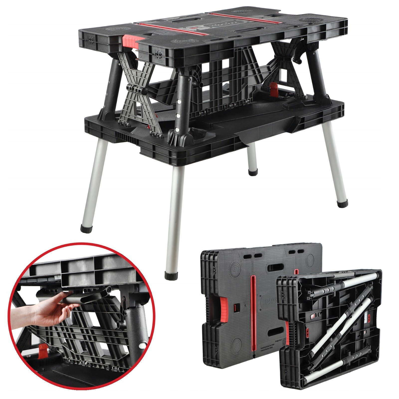 Table de travail pliante établi Keter Pro noir pour bricolage