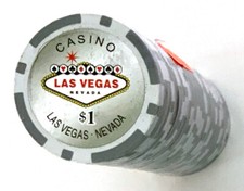 NEW - Las Vegas Holo Inlay Casino Clay Chip, 25 pack - 14gm - 1